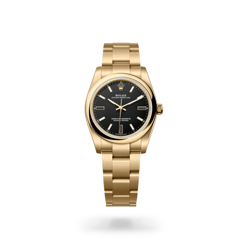 Rolex Oyster Perpetual 34 M124208-0001 – stehende Uhr (Hochformat)