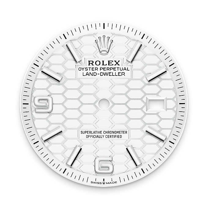 Rolex Land-Dweller 36 M127234-0001 – Tiefweißes Zifferblatt (Hochformat)