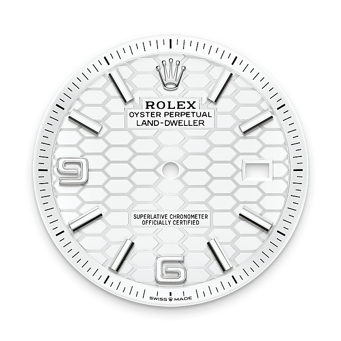 Rolex Land-Dweller 40 M127334-0001 – Tiefweißes Zifferblatt (Hochformat)