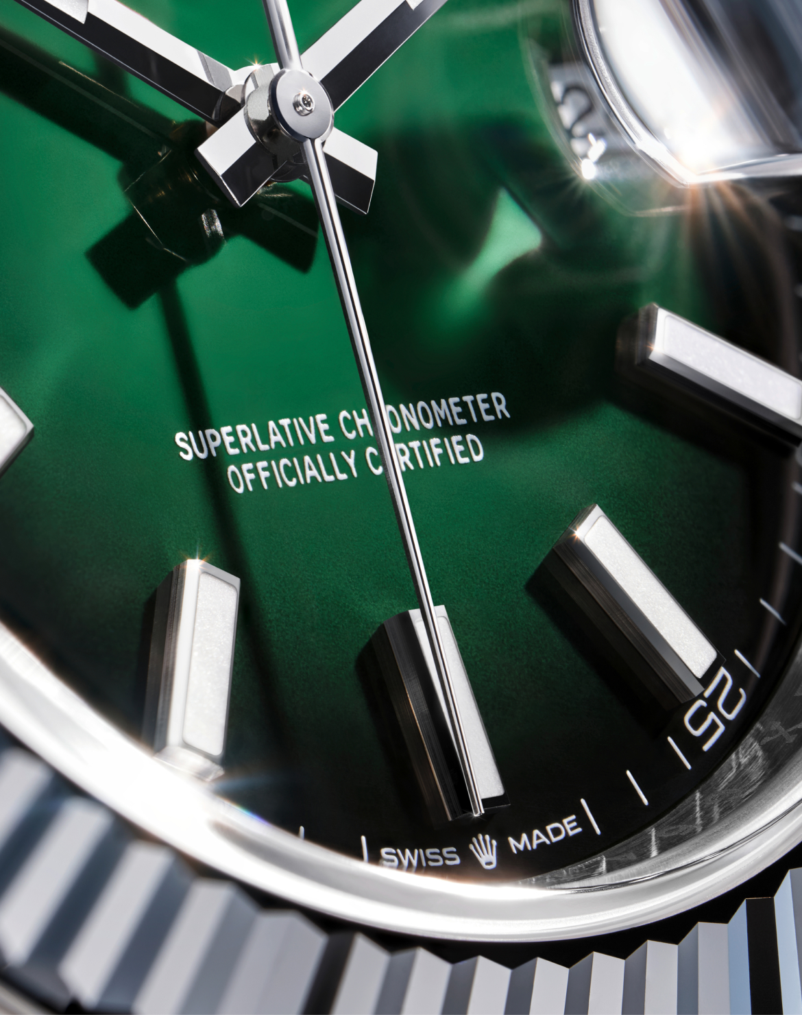 Das grün lackierte Ombré-Zifferblatt der Datejust 41