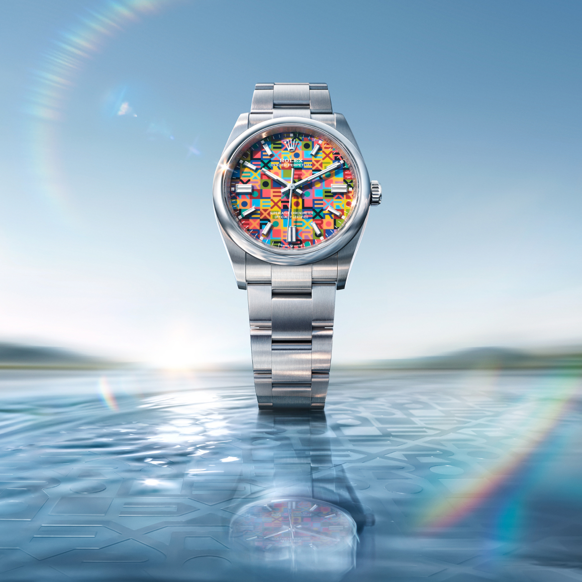Die neue Oyster Perpetual 36 mit farbenfrohem Jubilee-Motiv