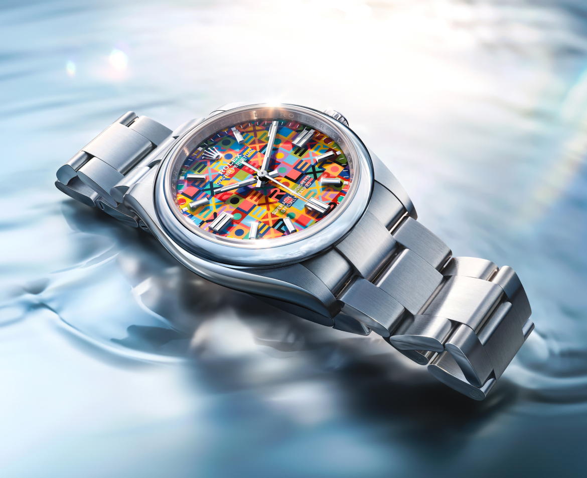 Die Oyster Perpetual 36 aus Edelstahl Oystersteel auf dem Wasser