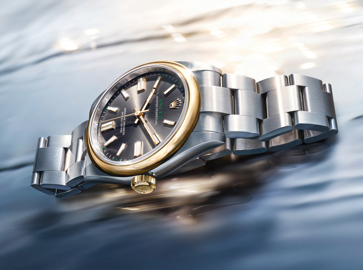 Das wasserdichte Oyster-Gehäuse der Oyster Perpetual 41 auf dem Wasser